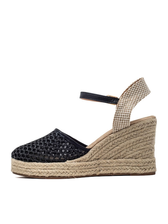 Damenplattformen im Espadrilles-Stil Schwarz