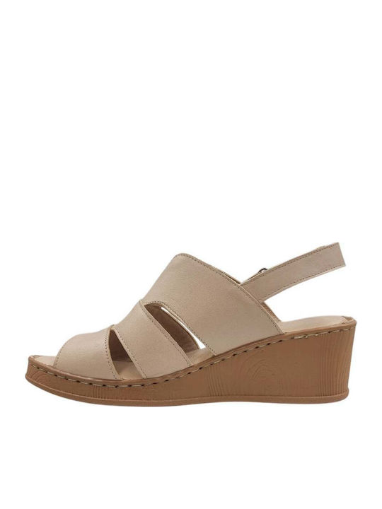 Damenplattformen Beige