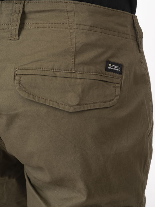 Herrenhosen Cargo Elastisch Khaki