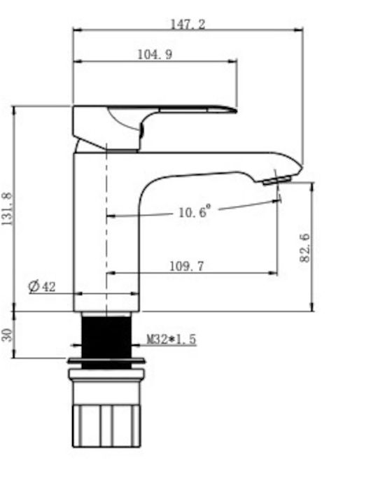 OneLife Αναμεικτική Μπαταρία Νιπτήρα Ασημί