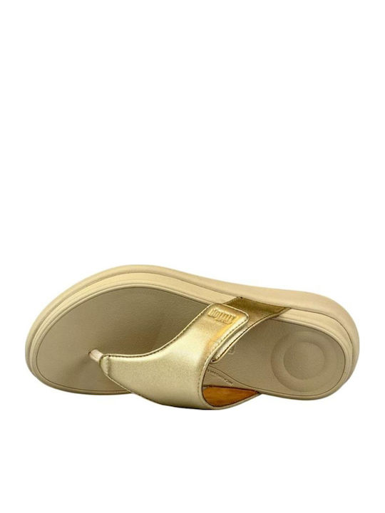 Women's Flat Sandals in Gold Color