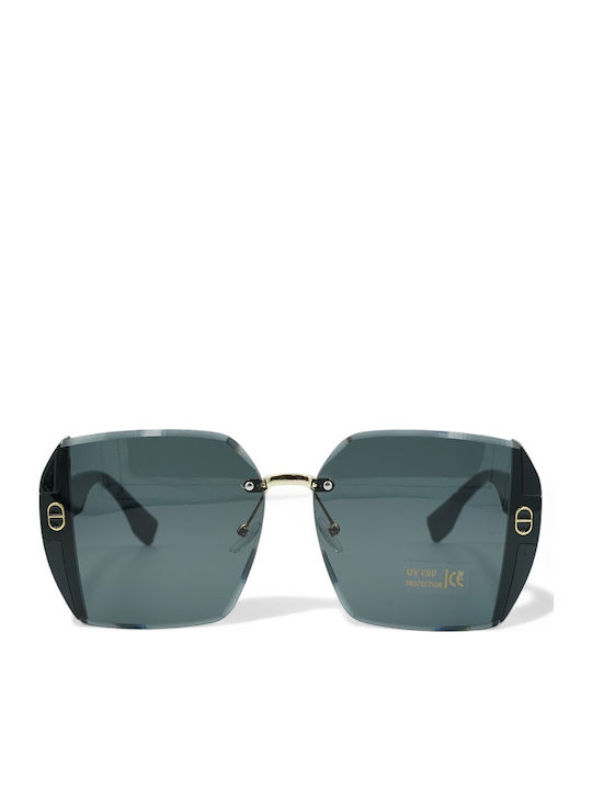 Optosquad Women's Sunglasses with Gold Metal Frame and Gray Lens 10041