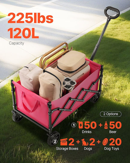 Foldable Garden Cart Four-wheel 120lt
