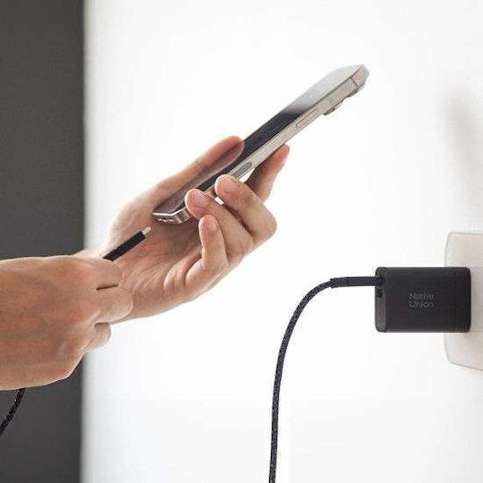 Native Union Зарядно без кабел GaN с USB-A порт и USB-C порт 45W Power Delivery Бял
