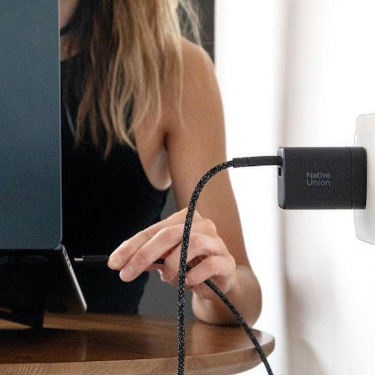 Native Union Зарядно без кабел GaN с USB-A порт и USB-C порт 45W Power Delivery Бял