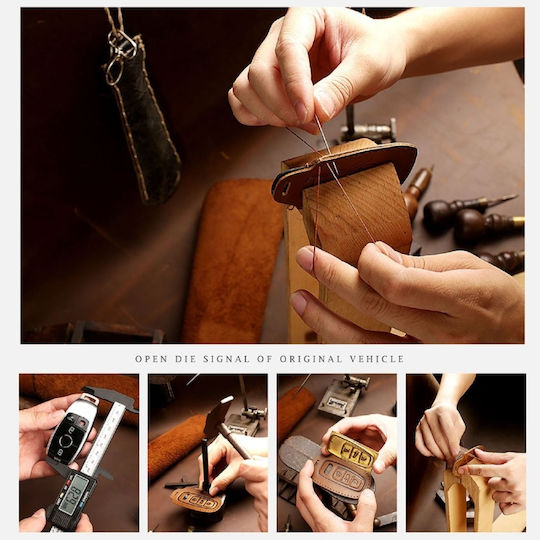 Hallmo Car Cowhide Leather Protective Key Cover Case New Mazda Axela Black