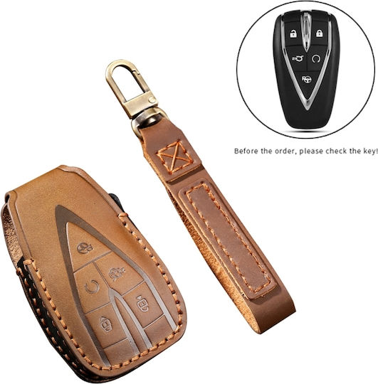 Hallmo Car Cowhide Leather Protective Key Cover Case New Volvo Black
