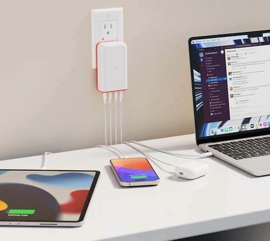 Twelve South Зарядно без кабел GaN с 2 USB-C порта 50W Бял (PlugBug)