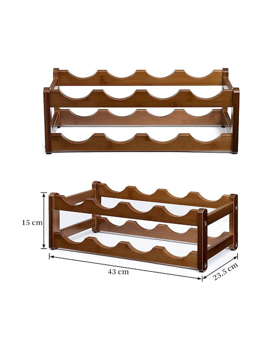 eBest Free Standing Wooden Wine Rack Brown 43x23.5x15cm