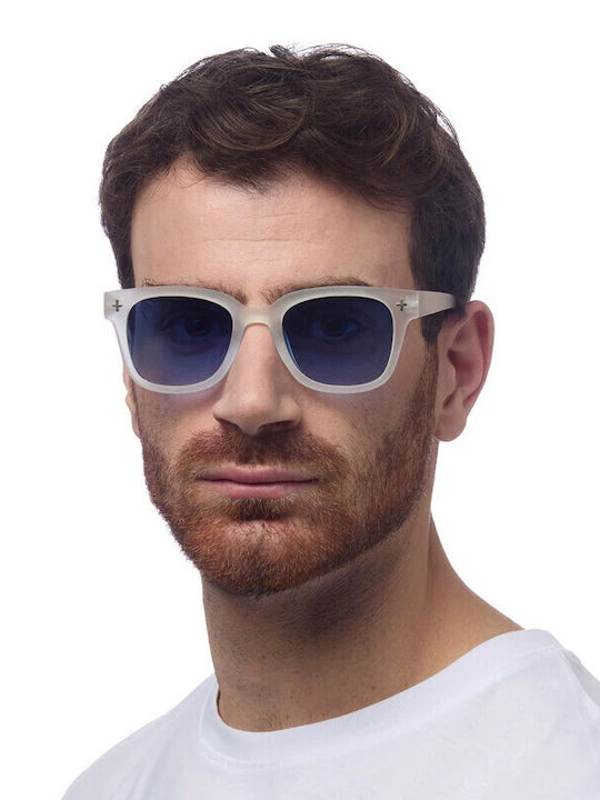 Okkia Giovanni Sunglasses Transparent with Acetate Frame & Blue Lens