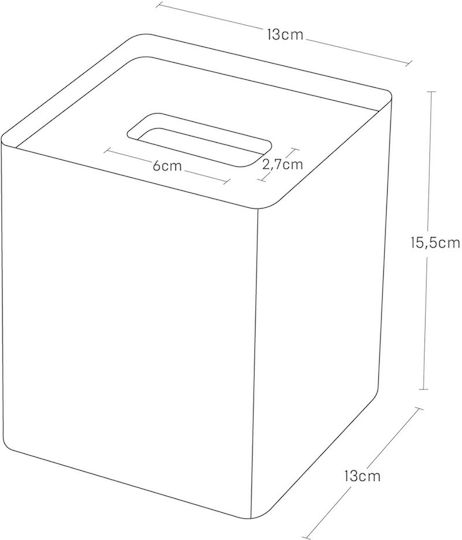 Yamazaki Suport pentru șervețele Metalică Albă 13x13x15.5cm Yamazaki Suport pentru șervețele Metalică Albă 13x13x15.5cm