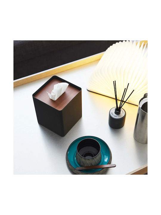 Yamazaki Metallic Tissue Holder Black 13x13x15.5cm