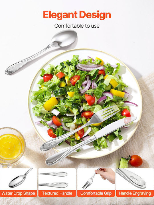 Vevor Cutlery Set Stainless Silver 30pcs