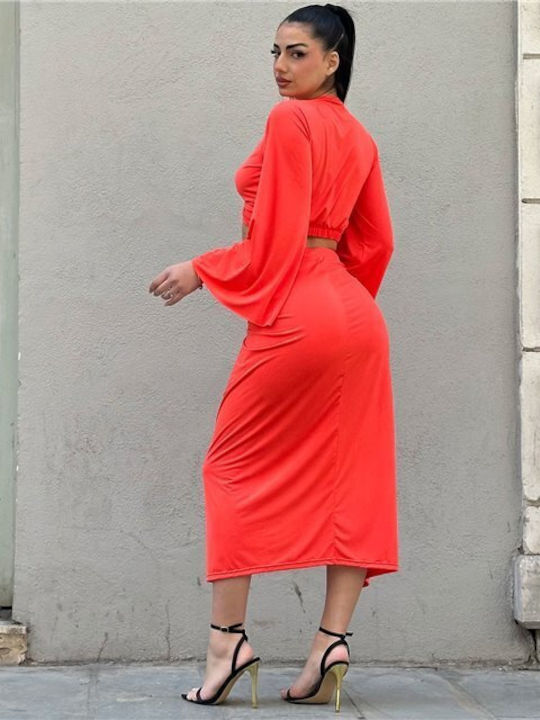 Set With Coral Skirt
