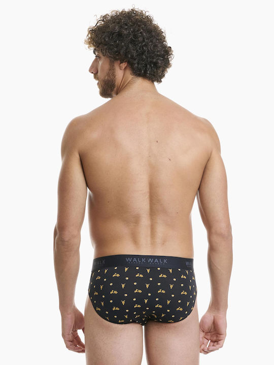 Men's Slip Black with Patterns