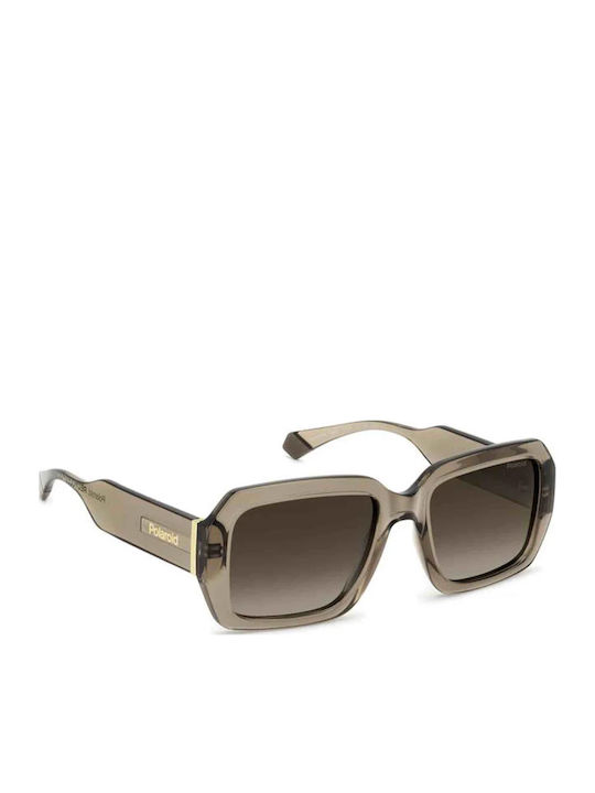 Polaroid Women's Sunglasses with Green Plastic Frame and Brown Gradient Lens pld6223/s/x 09Q/LA