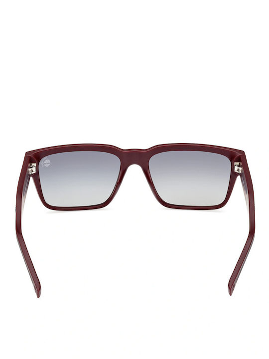 Timberland Men's Sunglasses with Burgundy Plastic Frame and Gray Gradient Lens TB9336-H 67D