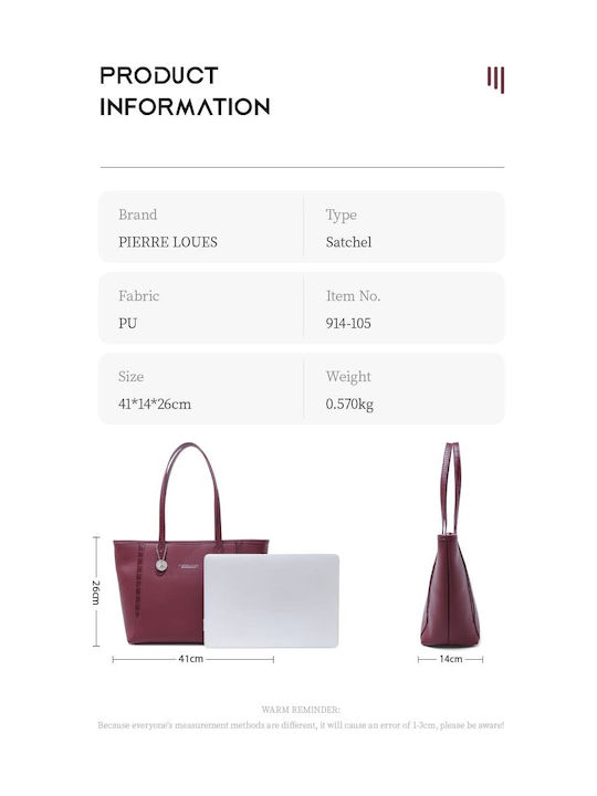 Women's Bag Shopper Backpack Burgundy
