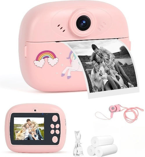 Unicorn Children's Camera with Thermal Printing Pink