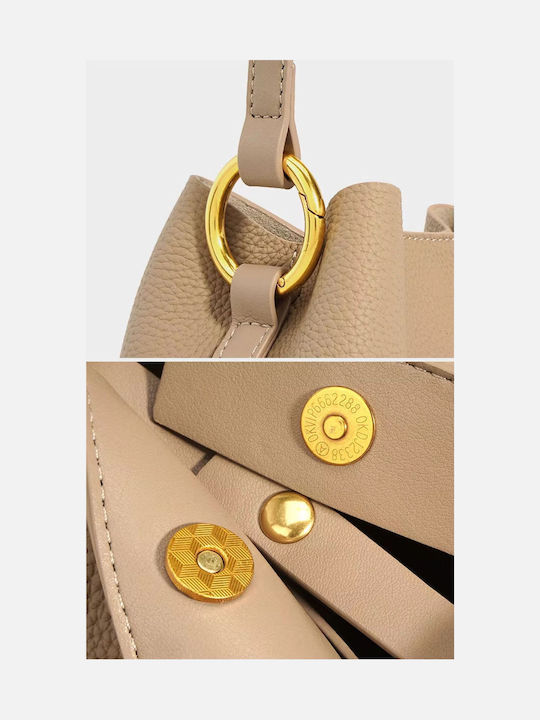 Leather Women's Bag Shoulder Beige