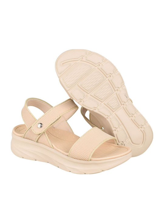Women's Flat Sandals Anatomic in Beige Color