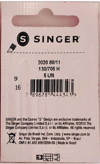 Singer Βελόνες 2020 80/11 Ψιλά Υφάσματα