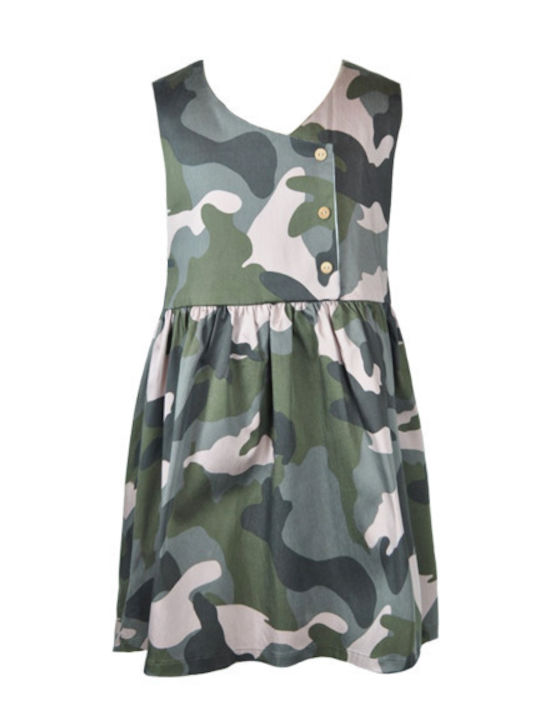 Kinderkleid Ärmellos Khaki