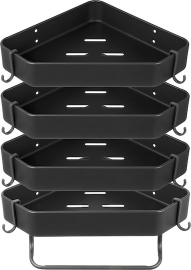 Quasar Colțar Montat pe perete Raft Baie Metal 23x23x5cm Gri