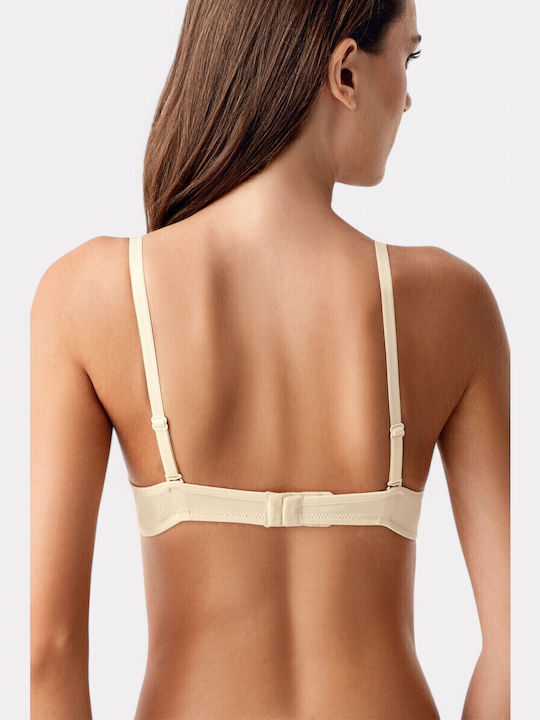 Μπεζ Strapless Σουτιέν χωρίς Ενίσχυση