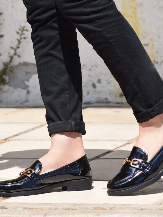 Λουστρίνι Γυναικεία Loafers σε Μαύρο Χρώμα