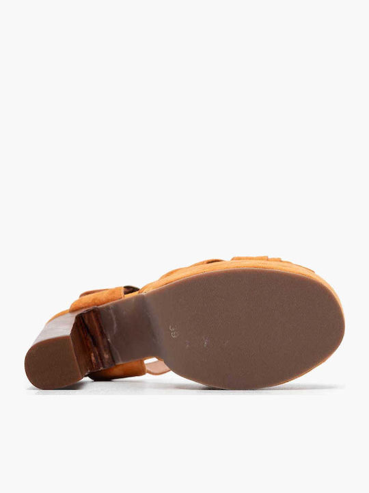 Fabric Sandals Tabac Brown
