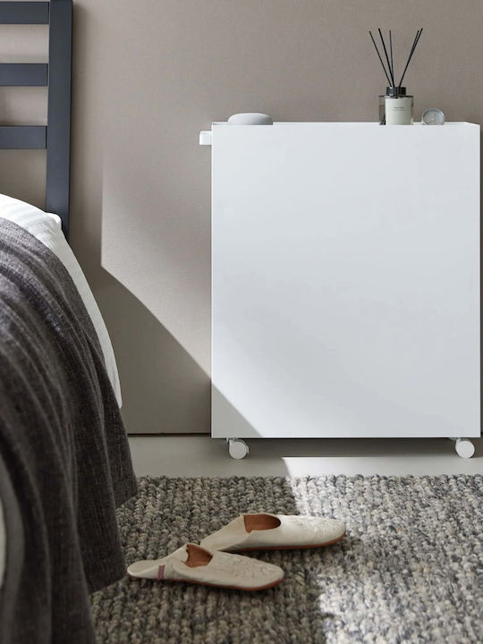Yamazaki Τρόλεϊ Κουζίνας Ξύλινο 4 Θέσεων Λευκό 59x16.5x70cm