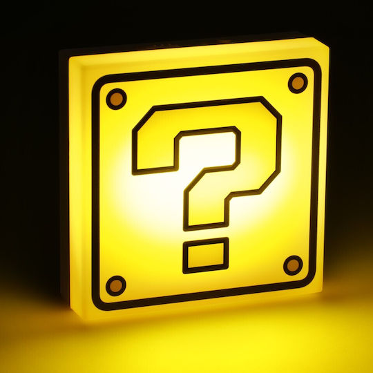 Paladone Παιδικό Διακοσμητικό Φωτιστικό Super Mario Question Κίτρινο 16εκ.