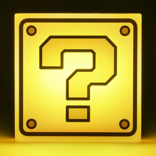 Paladone Παιδικό Διακοσμητικό Φωτιστικό Super Mario Question Κίτρινο 16εκ.