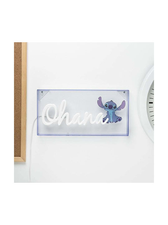 Paladone LED Kinder Tischlampe Neon Stitch Ohana Blau 30,5x15,5cm