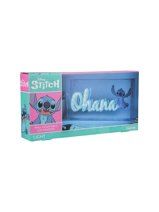 Paladone LED Kinder Tischlampe Neon Stitch Ohana Blau 30,5x15,5cm