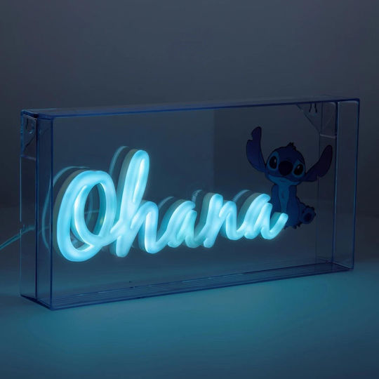 Paladone Led Kids Desk Lamp Neon Stitch Ohana Blue 30.5x15.5cm