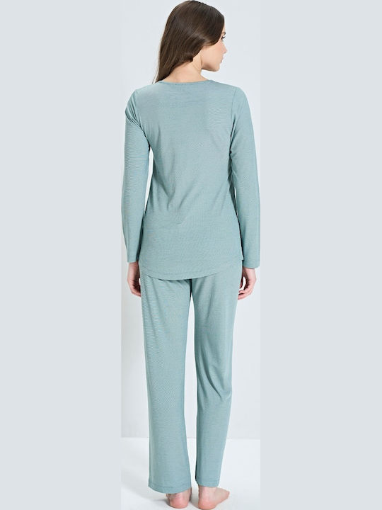 Pijadore Maternity Pajama Set & Nursing Mint
