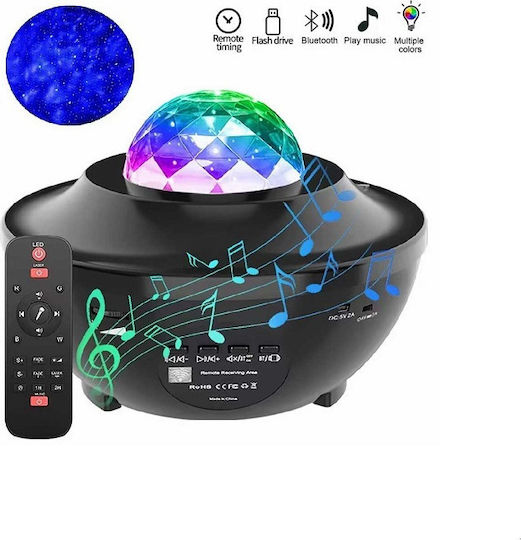 ACP Led Παιδικό Φωτιστικό Projector Μαύρο 11x11x16εκ.