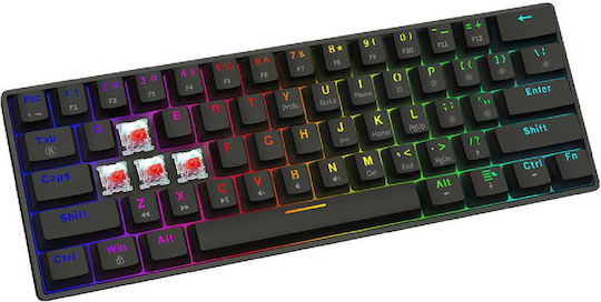 Savio Blackout X2 Gaming Mechanical Keyboard 60% with Outemu Red switches and RGB lighting (English US)