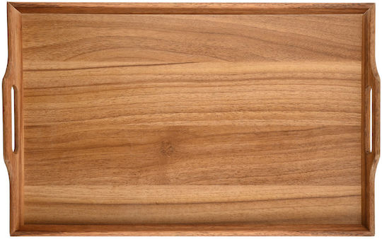 Estia Allure Wooden Rectangular Serving Tray with Handles in Brown Color 48x31x5cm 01-28268 1pcs