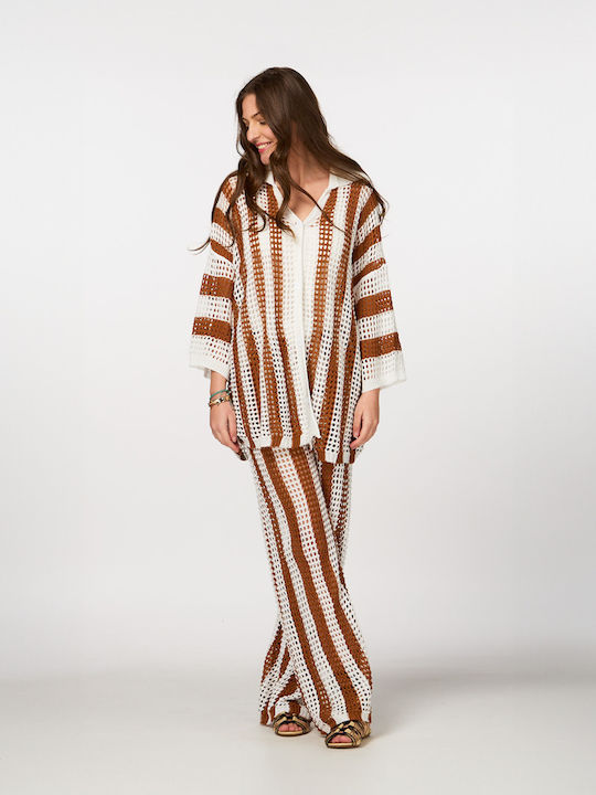 Women's Fabric Trousers Brown