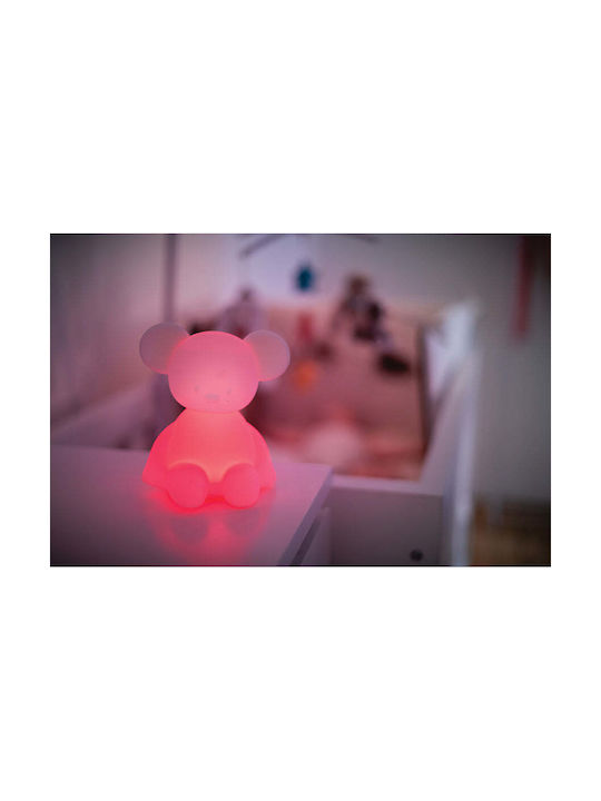 Nattou Kids Decorative Lamp Mouse with Color Changes White 13.5x10.5x14εκ.