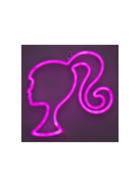 Paladone LED Детско Декоративно Осветително Тяло Barbie Neon Розово 22x22x22см