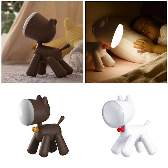Andowl Lumini LED Lampă decorativă pentru copii Waggy Puppy Alb
