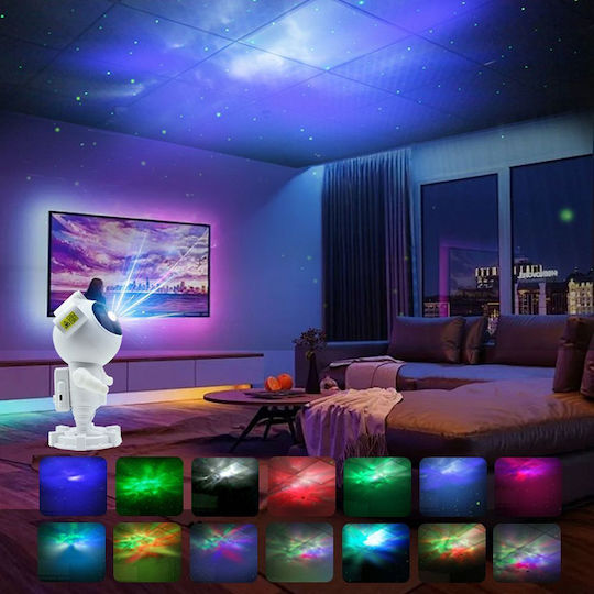 Kinderprojektorlampe Astronaut Weiß