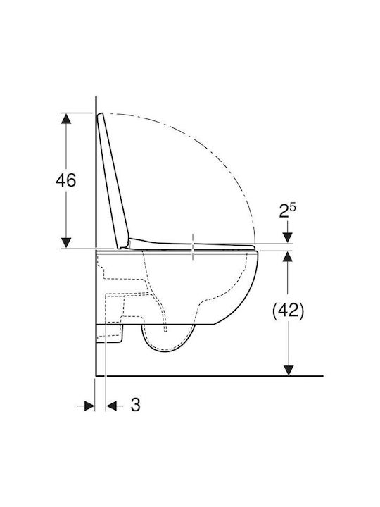 Geberit Λεκάνη Κρεμαστή με Κάλυμμα Soft Close Λευκή