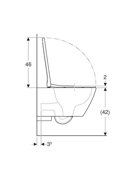 Geberit Smyle Square Λεκάνη Κρεμαστή με Κάλυμμα Soft Close Λευκή