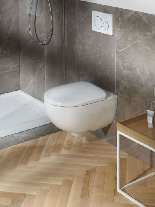 Geberit Λεκάνη Κρεμαστή με Κάλυμμα Soft Close Λευκή