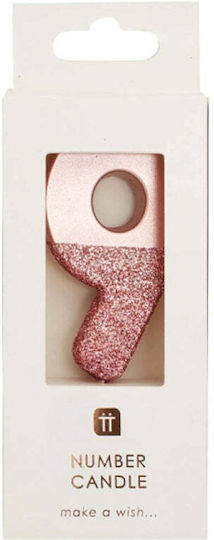 Talking Tables Κεράκι Γενεθλίων σε Ροζ Χρυσό Χρώμα BDAY-CANDLE-RG-9